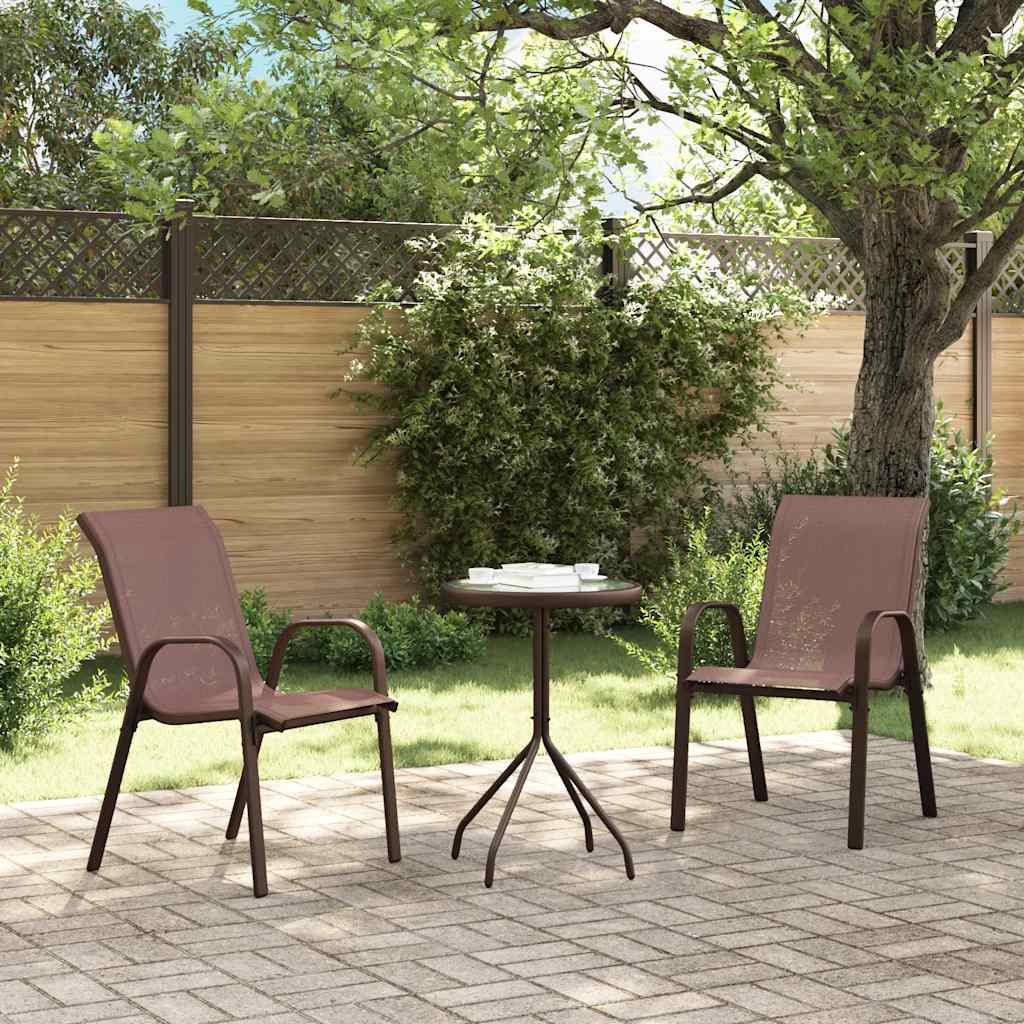 stabelbare havestole 2 stk. textilene brun
