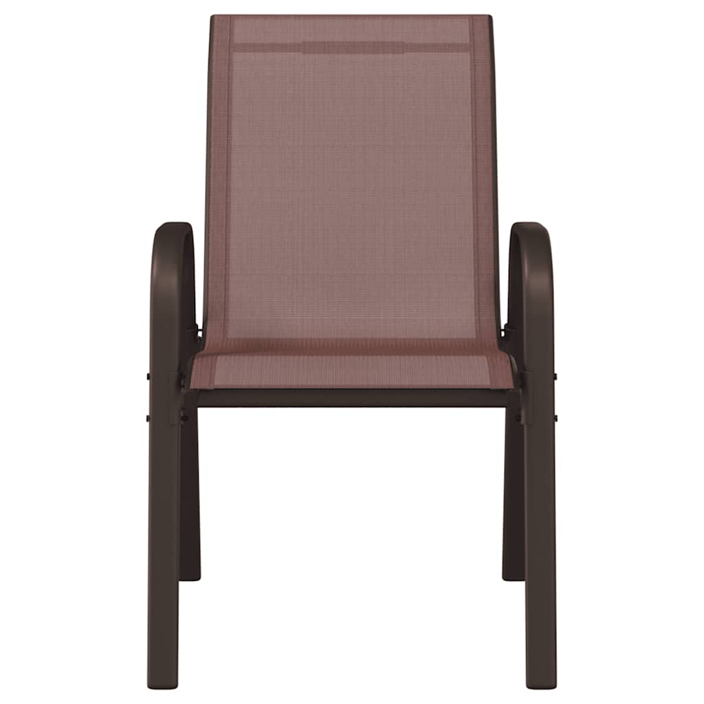 stabelbare havestole 2 stk. textilene brun