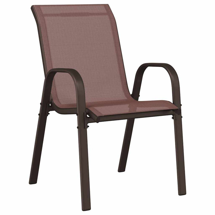 stabelbare havestole 2 stk. textilene brun