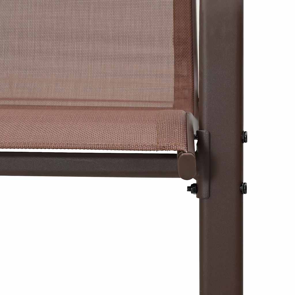 stabelbare havestole 2 stk. textilene brun
