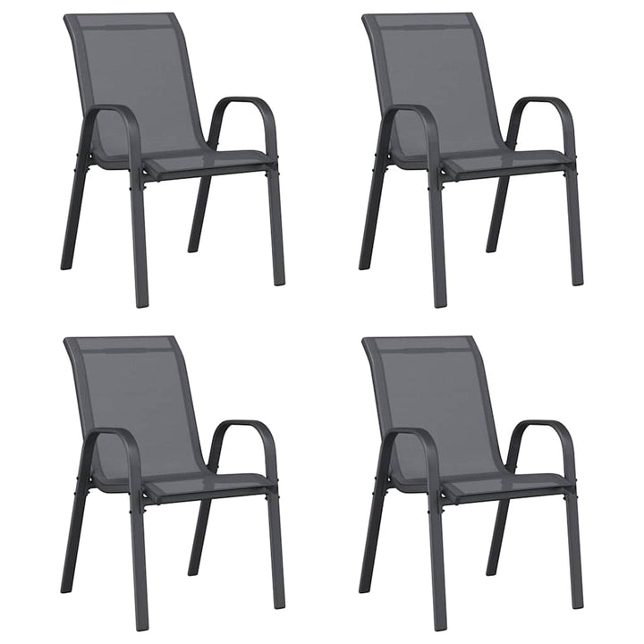 stabelbare havestole 4 stk. textilene grå