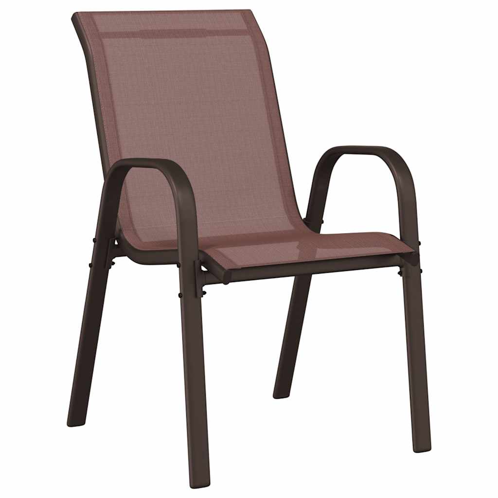 stabelbare havestole 4 stk. textilene brun