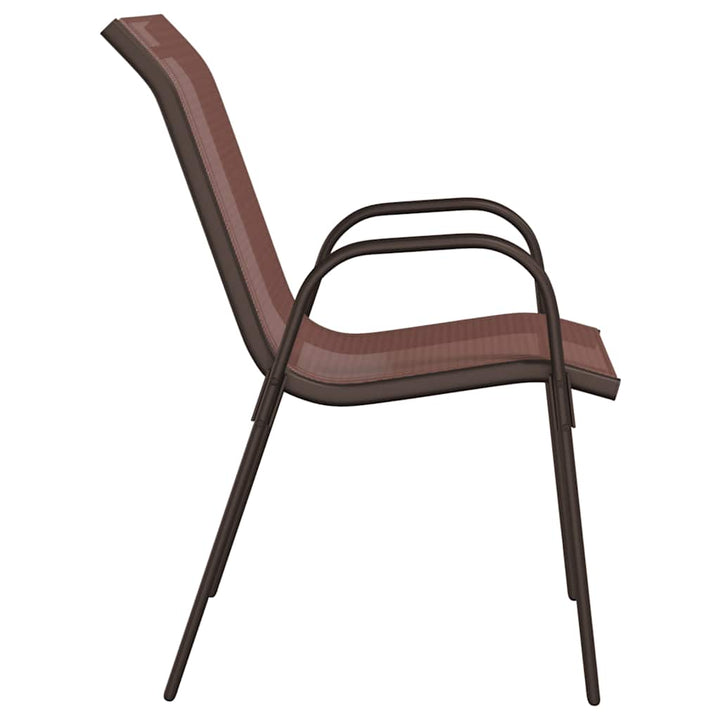 stabelbare havestole 4 stk. textilene brun