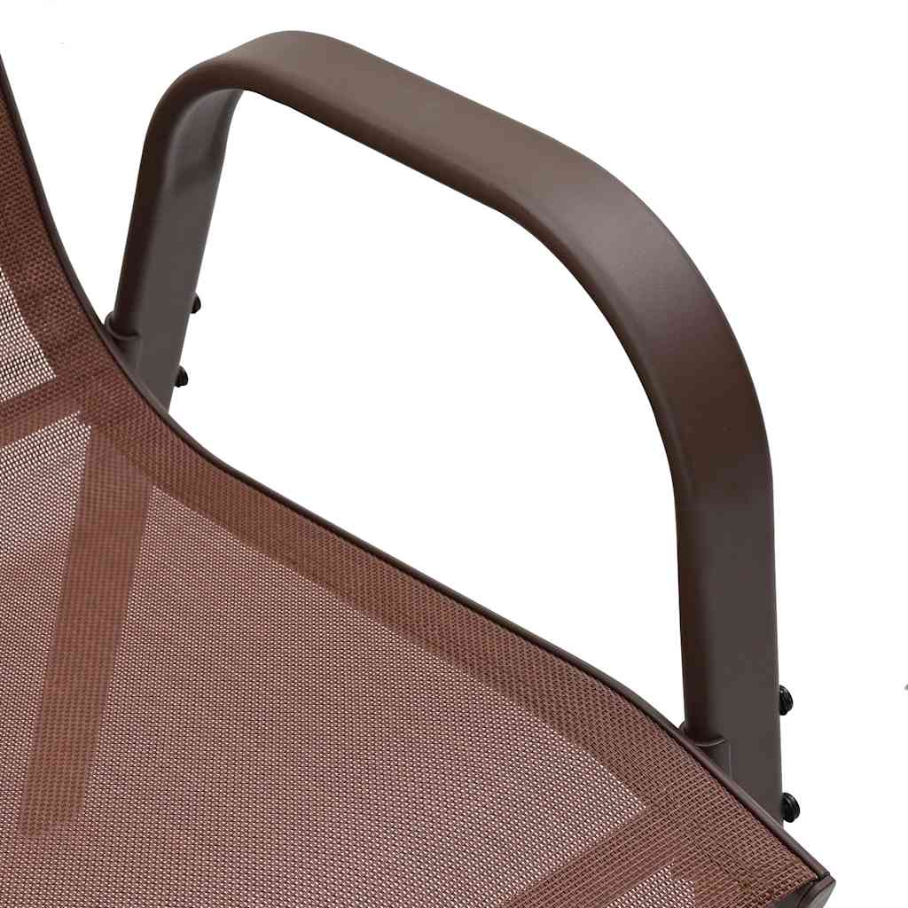 stabelbare havestole 4 stk. textilene brun