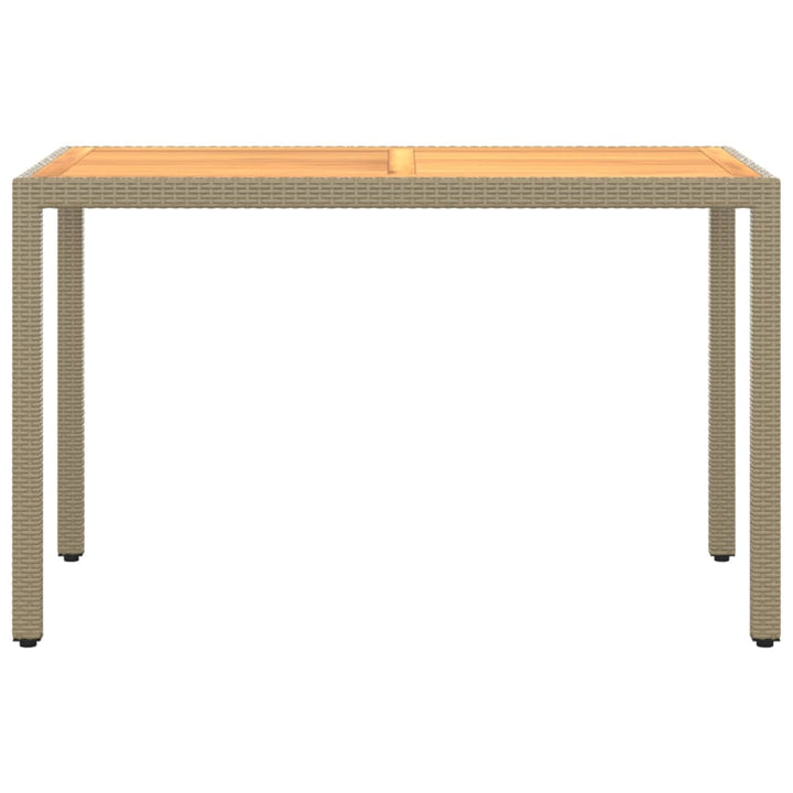 spisebordssæt til haven 5 dele med hynder polyrattan beige