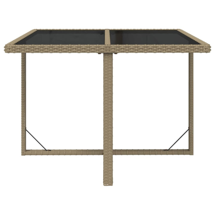 spisebordssæt til haven 5 dele med hynder polyrattan beige
