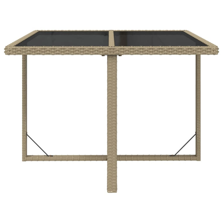 spisebordssæt til haven 9 dele med hynder polyrattan beige