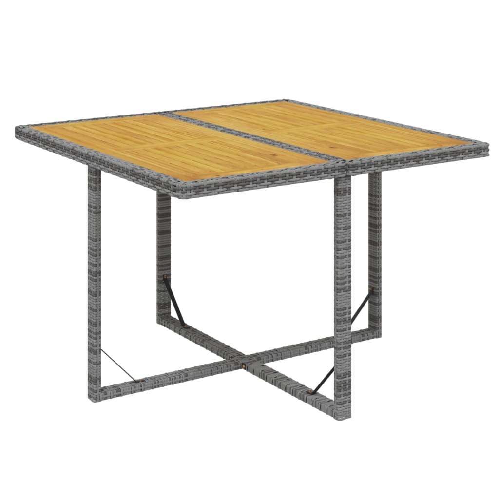 spisebordssæt til haven 5 dele med hynder polyrattan grå