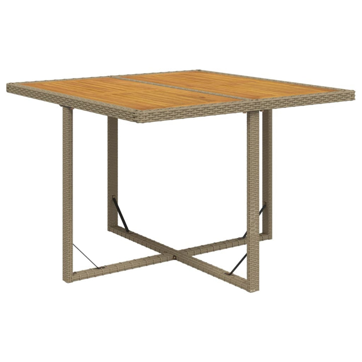 spisebordssæt til haven 5 dele med hynder polyrattan beige