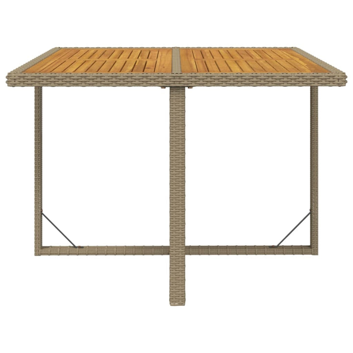 spisebordssæt til haven 5 dele med hynder polyrattan beige