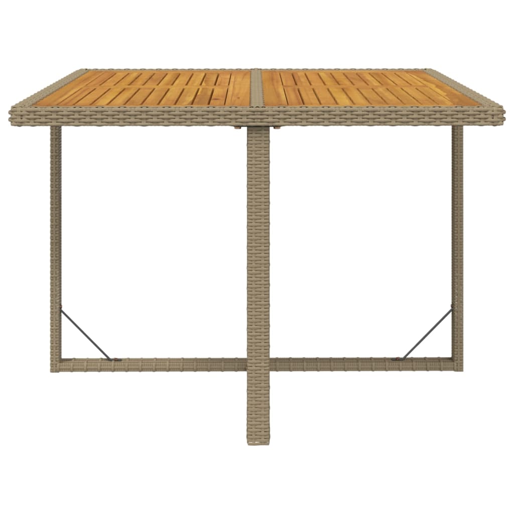 spisebordssæt til haven 9 dele med hynder polyrattan beige