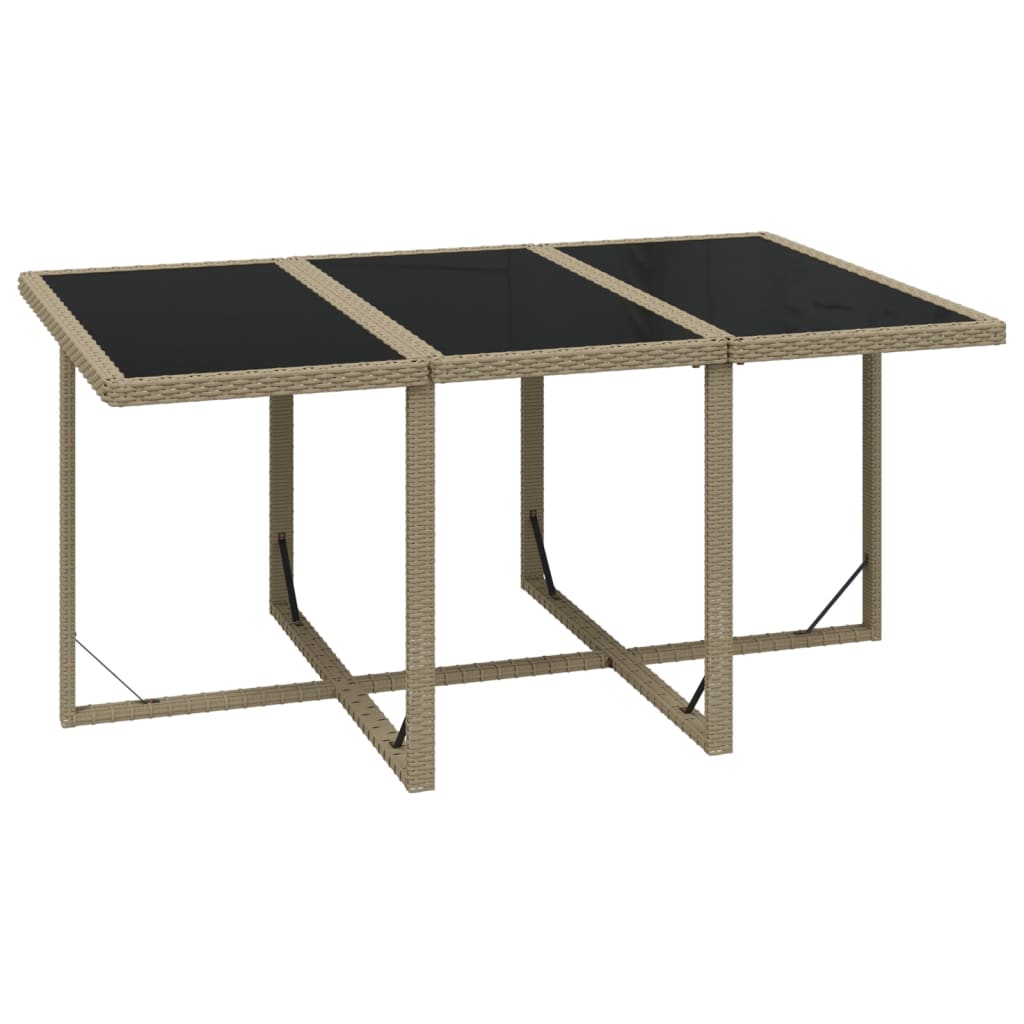spisebordssæt til haven 7 dele med hynder polyrattan beige