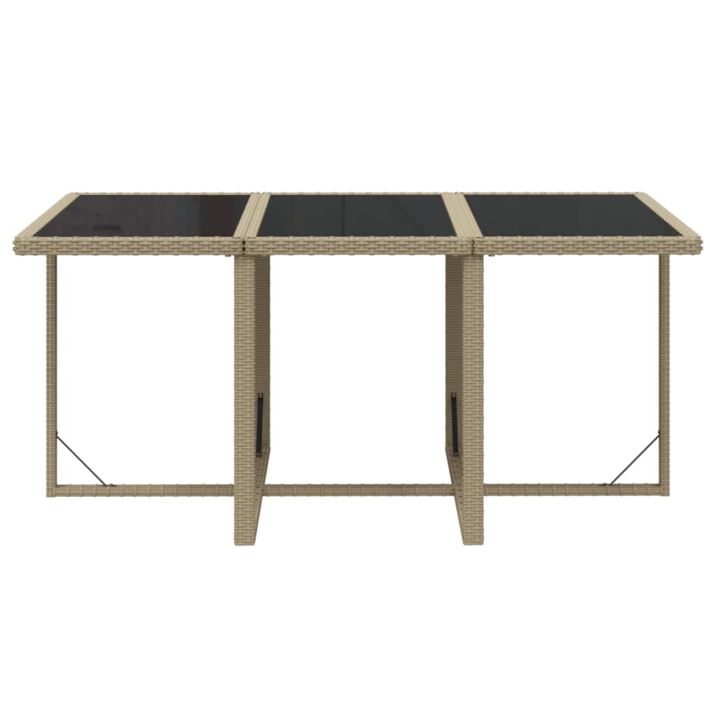 spisebordssæt til haven 7 dele med hynder polyrattan beige