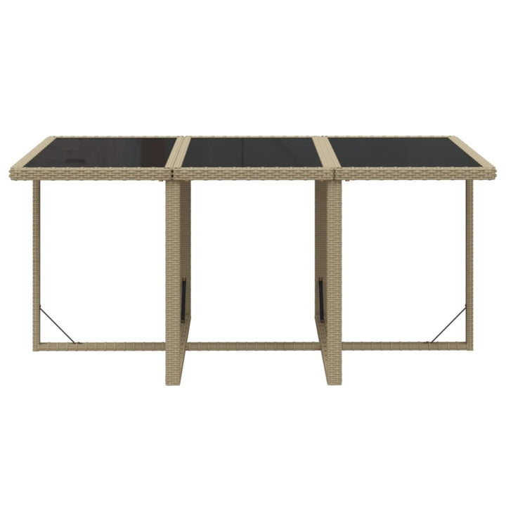 spisebordssæt til haven 7 dele med hynder polyrattan beige