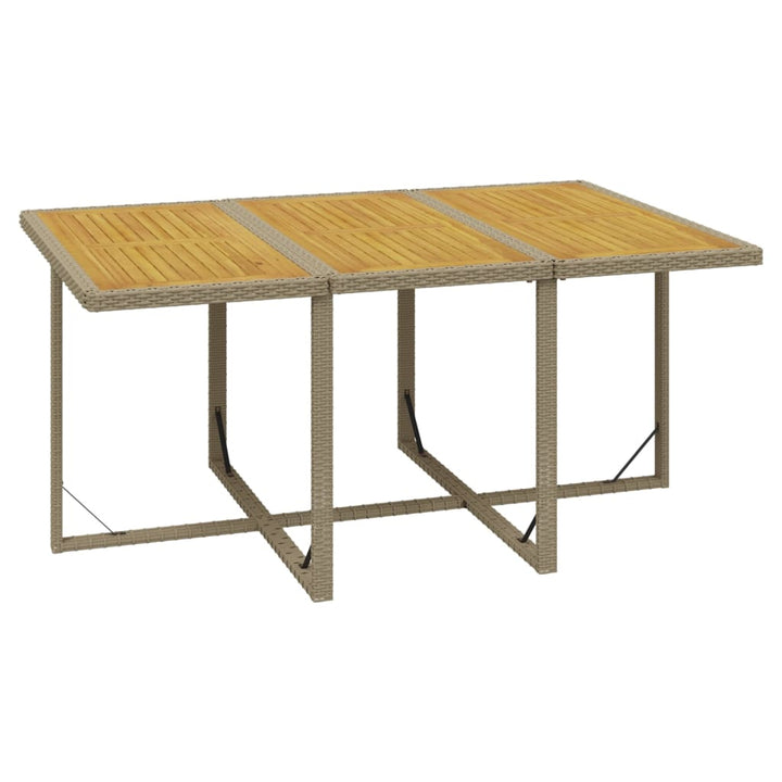 spisebordssæt til haven 7 dele med hynder polyrattan beige
