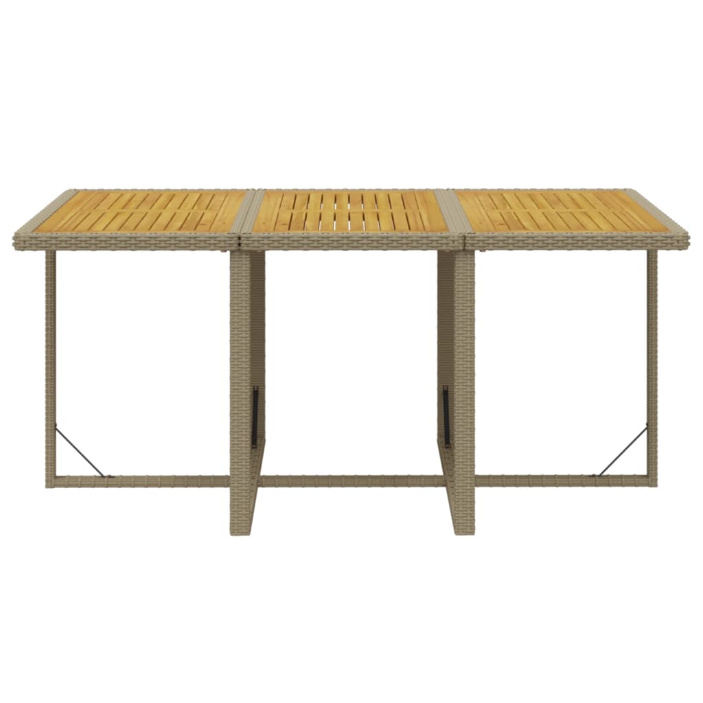 spisebordssæt til haven 7 dele med hynder polyrattan beige