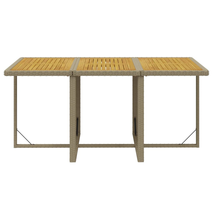 spisebordssæt til haven 7 dele med hynder polyrattan beige