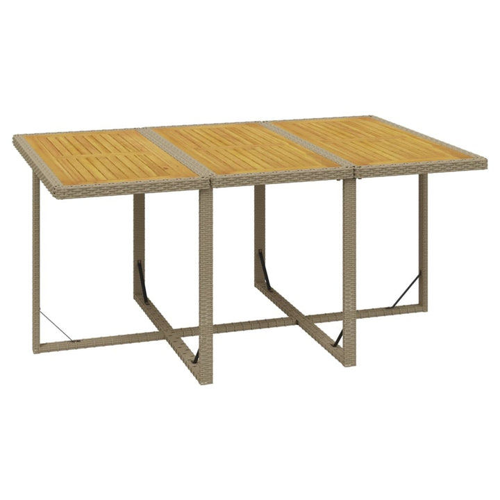 spisebordssæt til haven 11 dele med hynder polyrattan beige