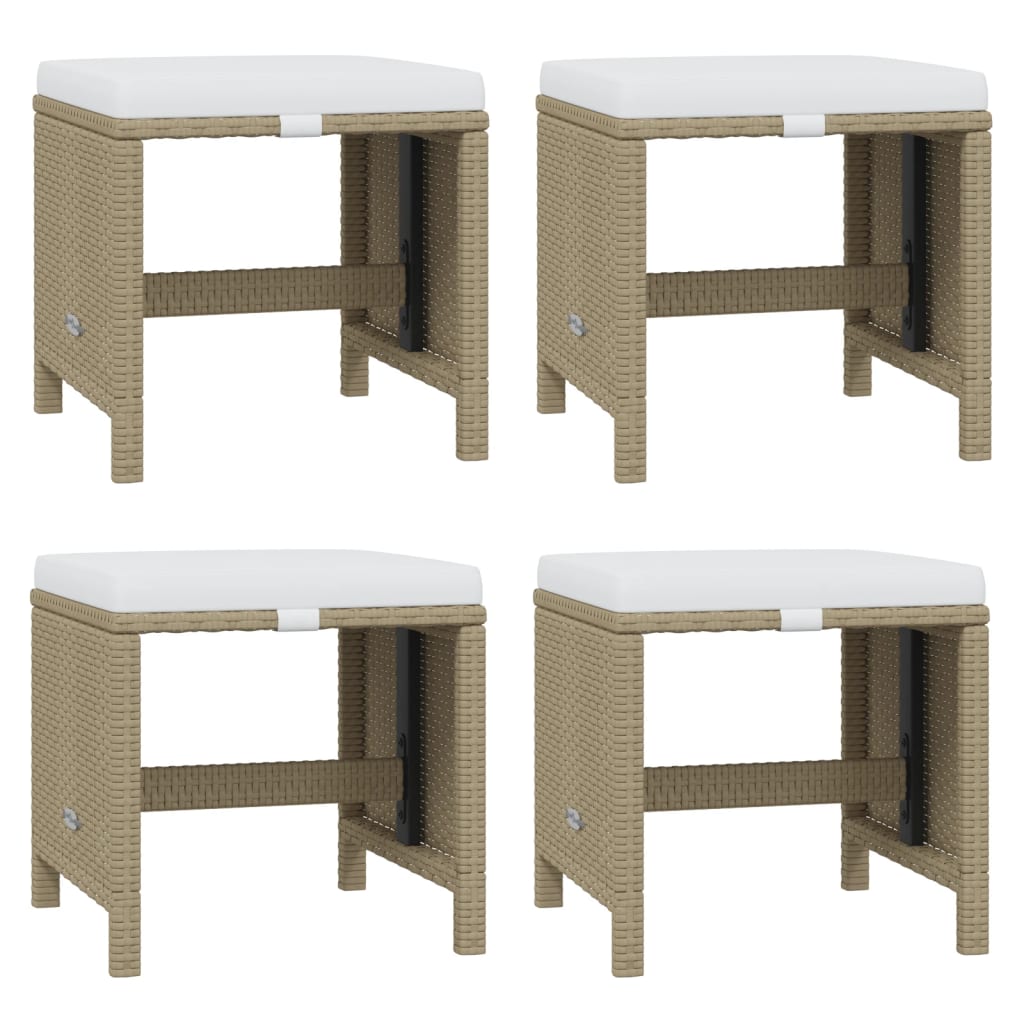 spisebordssæt til haven 11 dele med hynder polyrattan beige