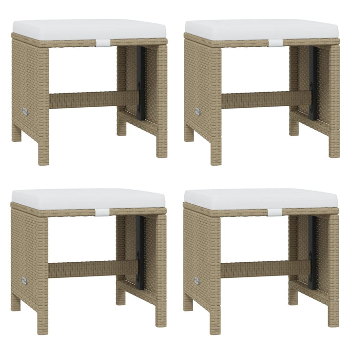spisebordssæt til haven 11 dele med hynder polyrattan beige