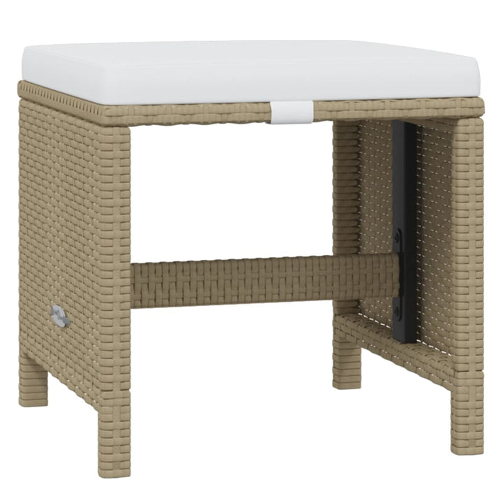 spisebordssæt til haven 11 dele med hynder polyrattan beige