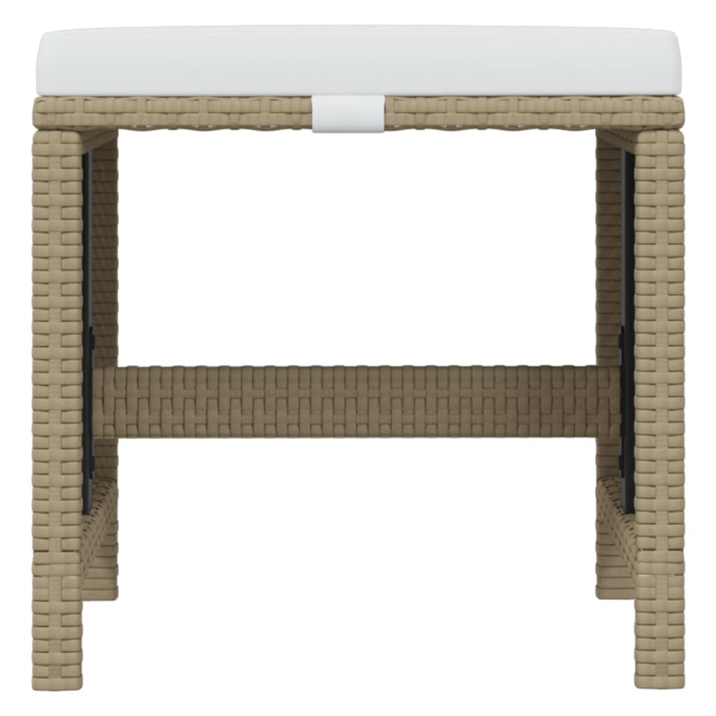 spisebordssæt til haven 11 dele med hynder polyrattan beige
