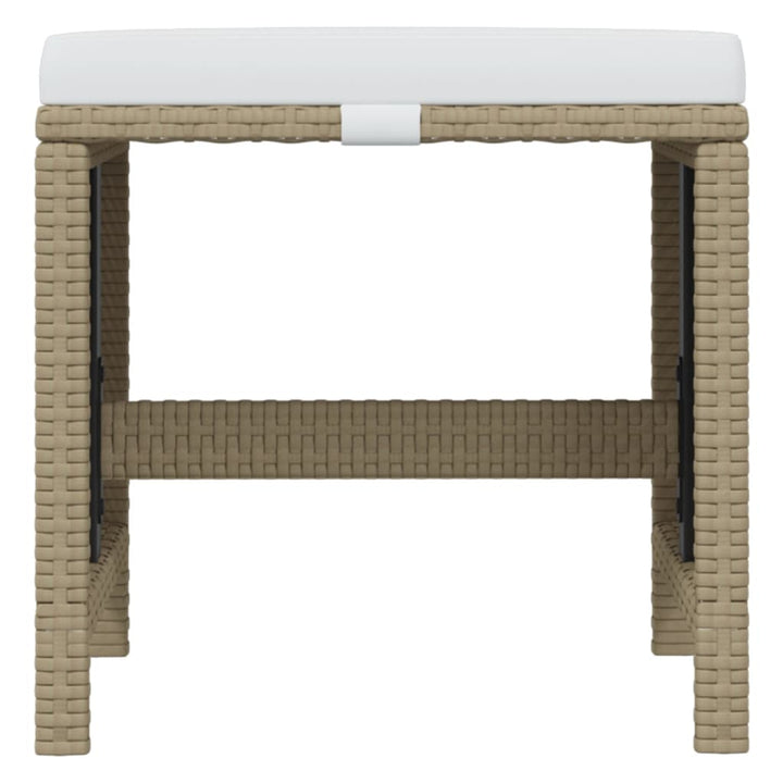 spisebordssæt til haven 11 dele med hynder polyrattan beige