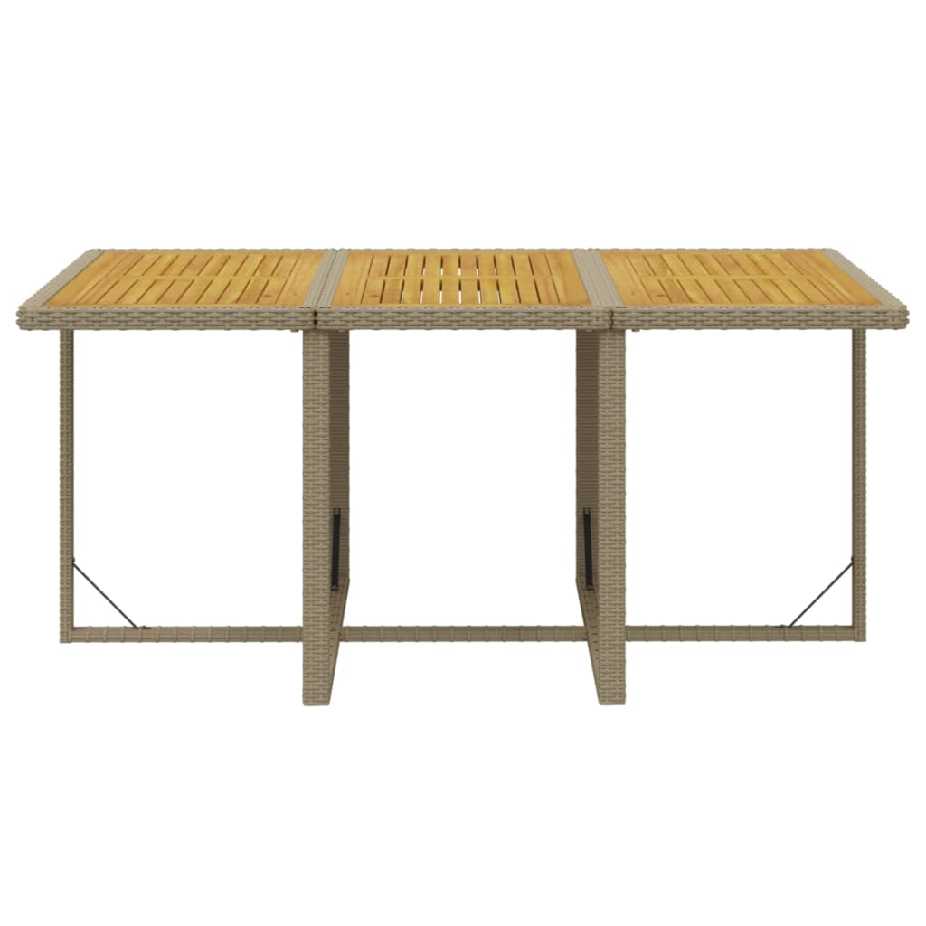spisebordssæt til haven 11 dele med hynder polyrattan beige