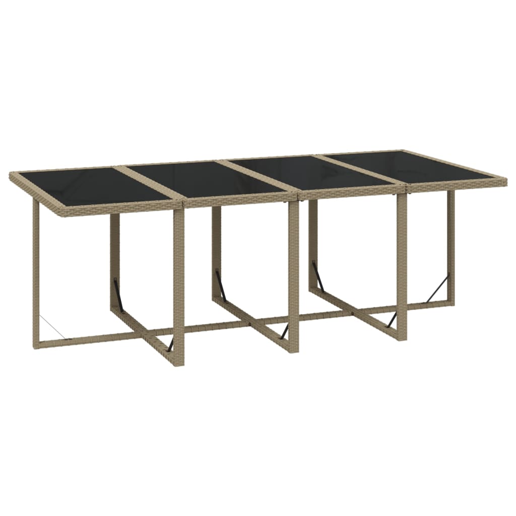 spisebordssæt til haven 9 dele med hynder polyrattan beige