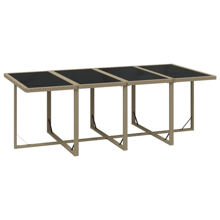 spisebordssæt til haven 9 dele med hynder polyrattan beige