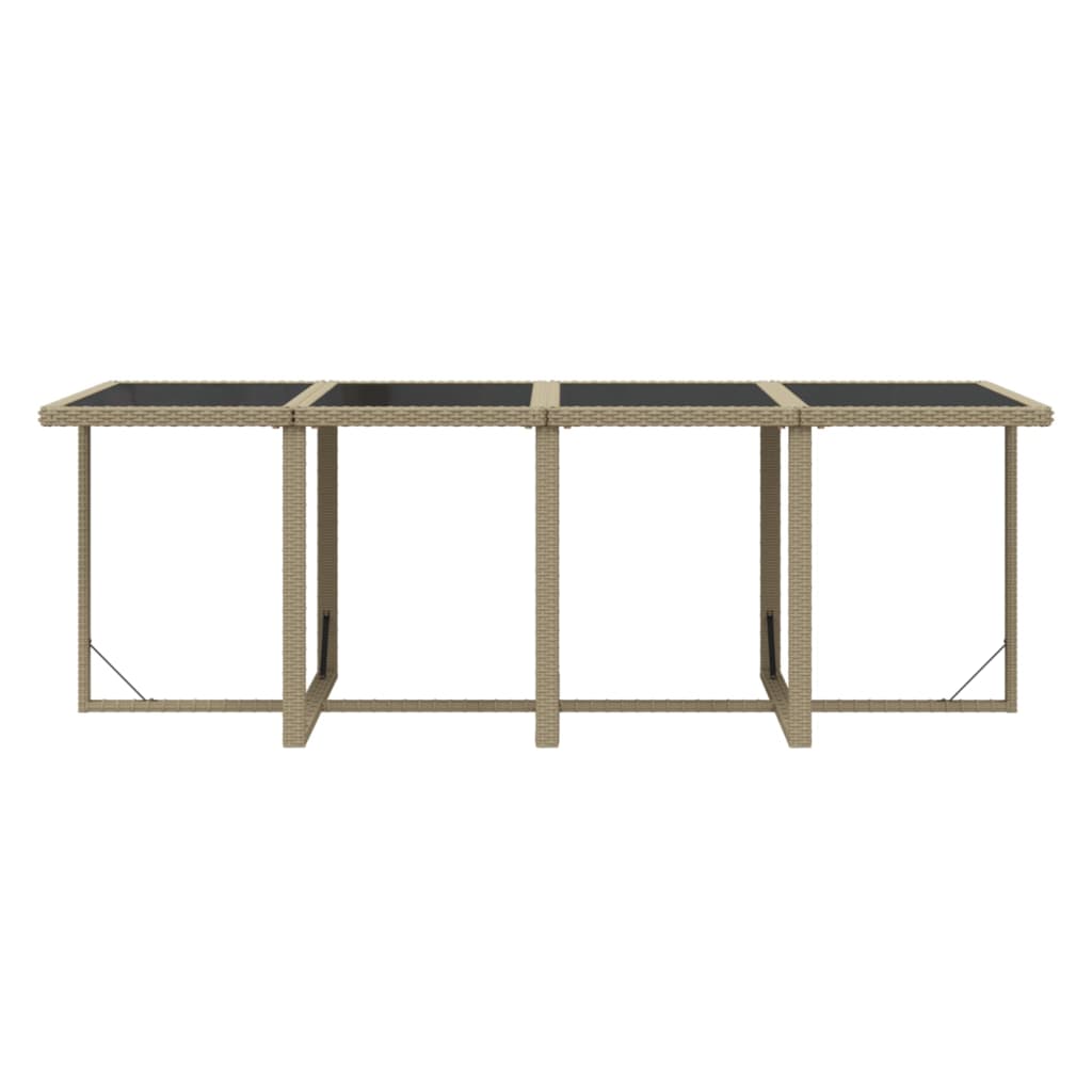 spisebordssæt til haven 9 dele med hynder polyrattan beige