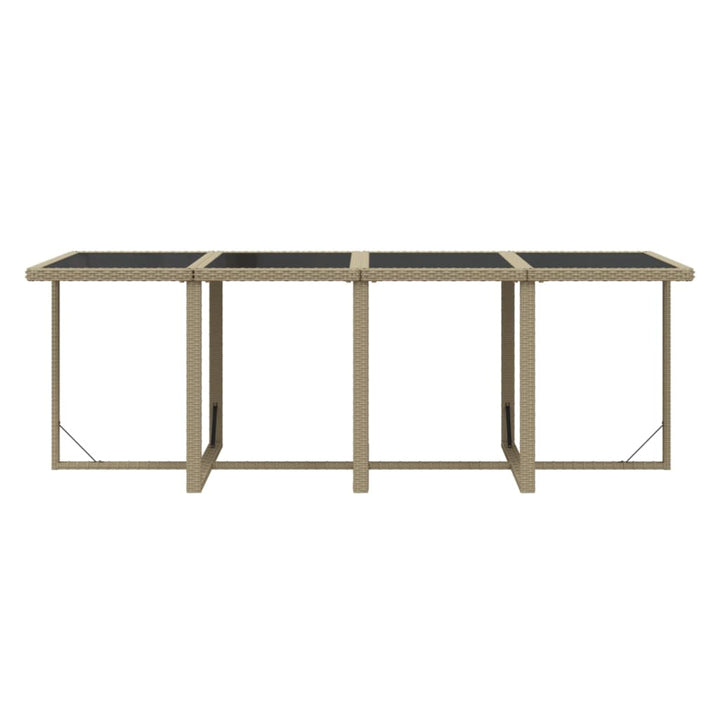 spisebordssæt til haven 9 dele med hynder polyrattan beige