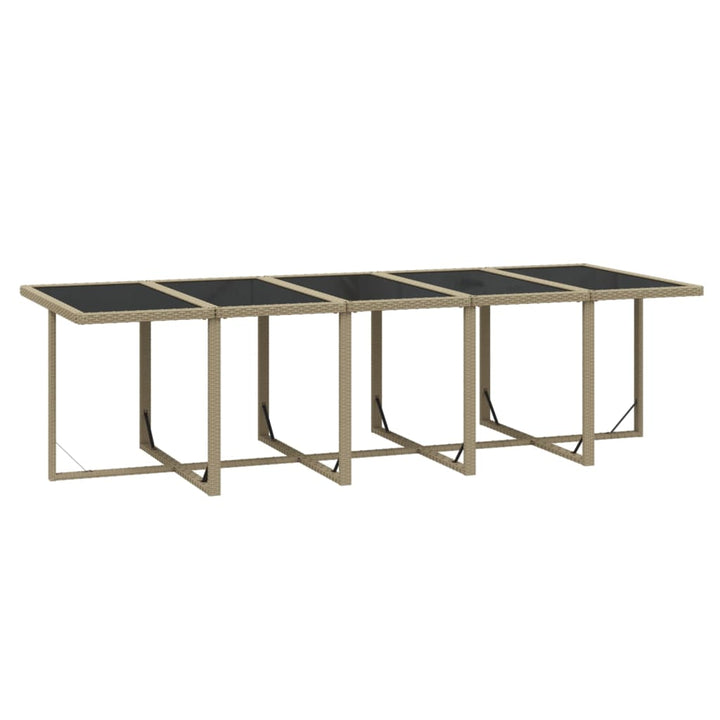 spisebordssæt til haven 11 dele med hynder polyrattan beige
