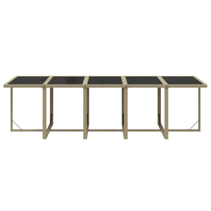spisebordssæt til haven 11 dele med hynder polyrattan beige