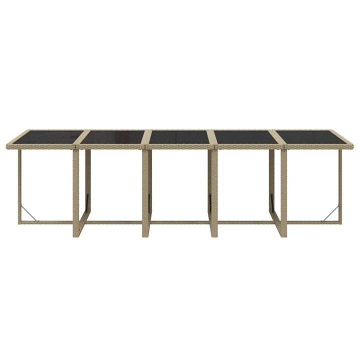 spisebordssæt til haven 15 dele med hynder polyrattan beige
