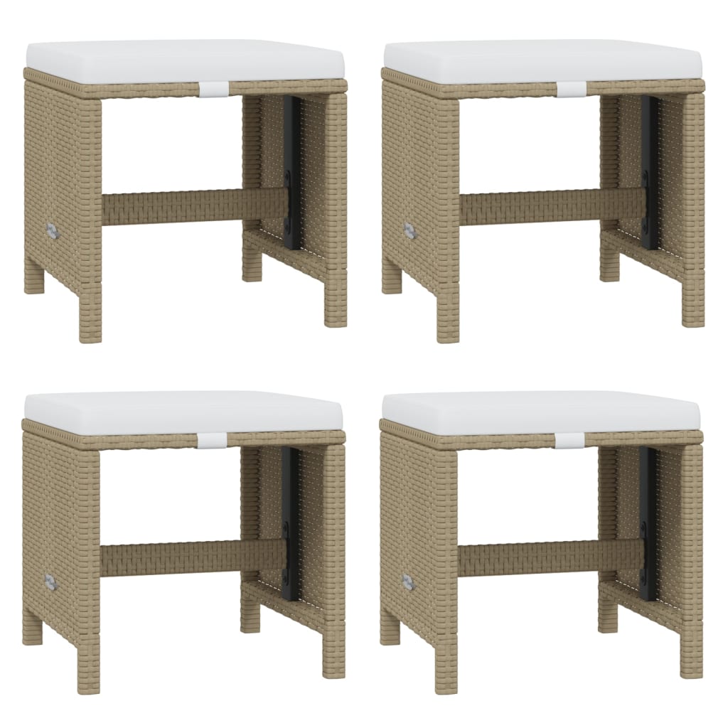 spisebordssæt til haven 15 dele med hynder polyrattan beige