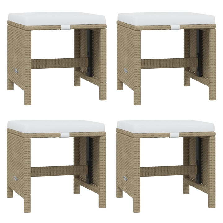 spisebordssæt til haven 15 dele med hynder polyrattan beige