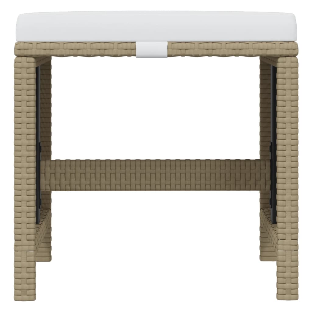 spisebordssæt til haven 15 dele med hynder polyrattan beige