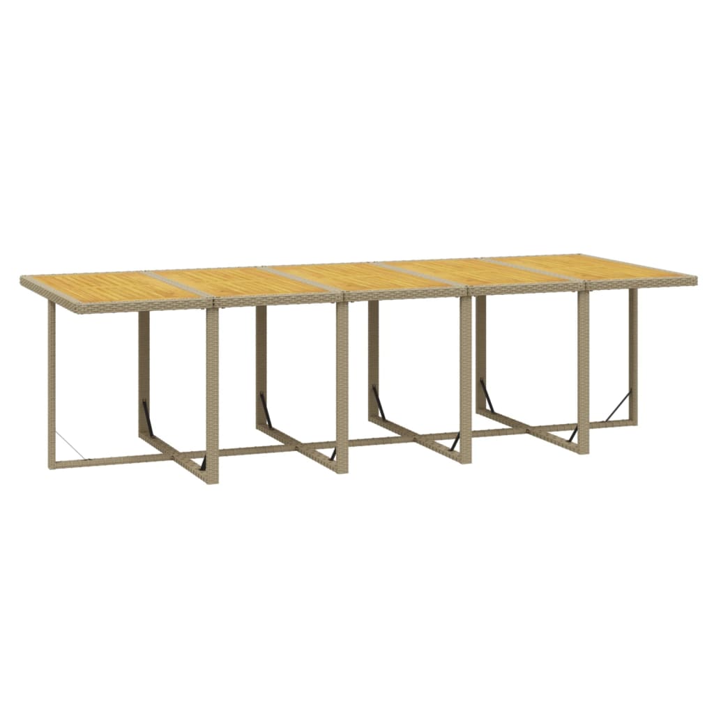 spisebordssæt til haven 15 dele med hynder polyrattan beige