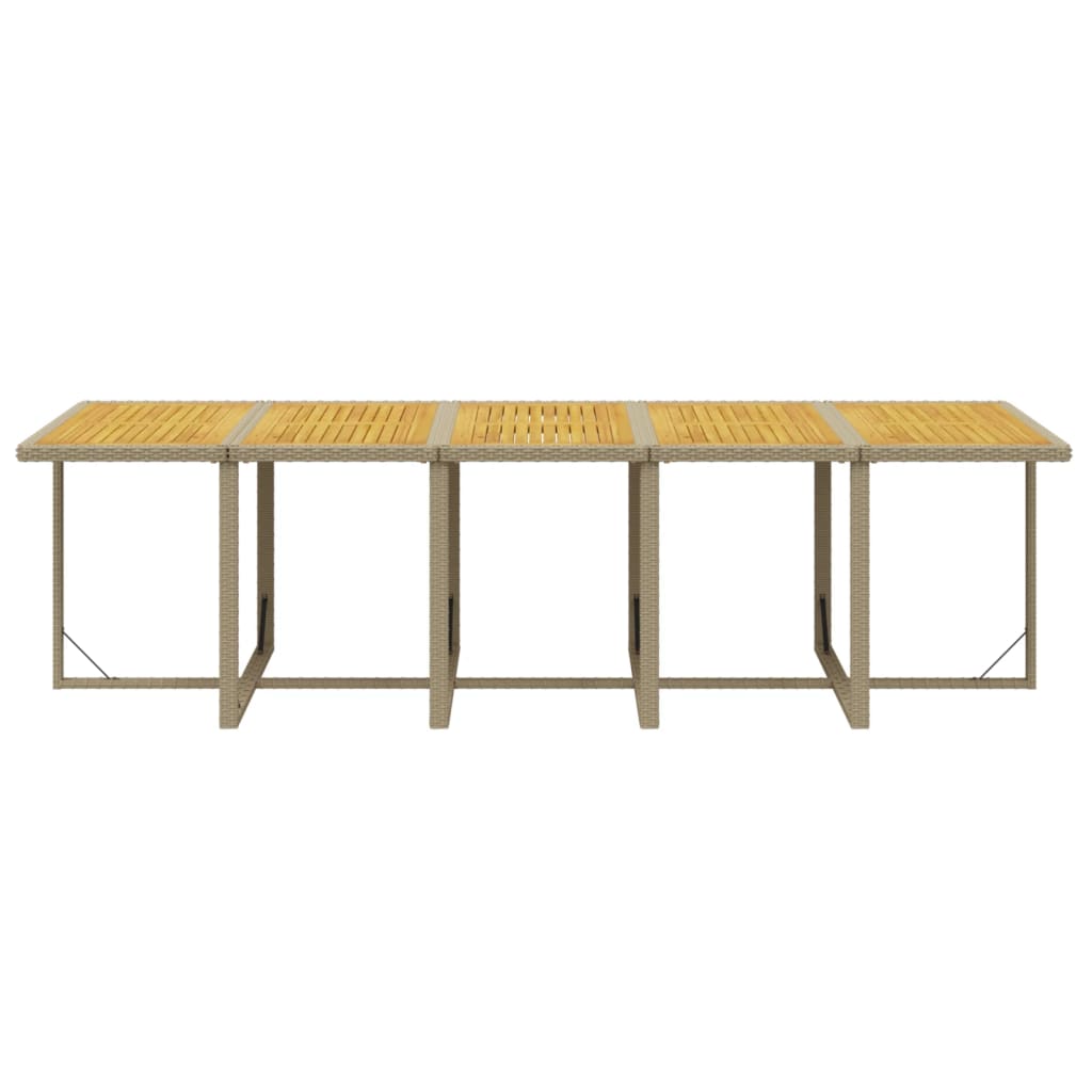 spisebordssæt til haven 15 dele med hynder polyrattan beige
