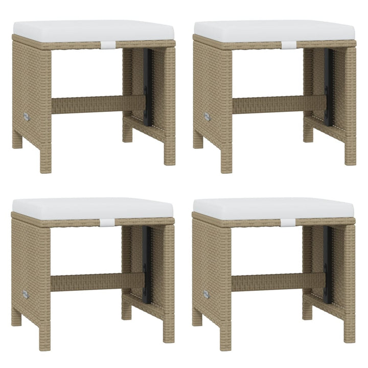 spisebordssæt til haven 17 dele med hynder polyrattan beige
