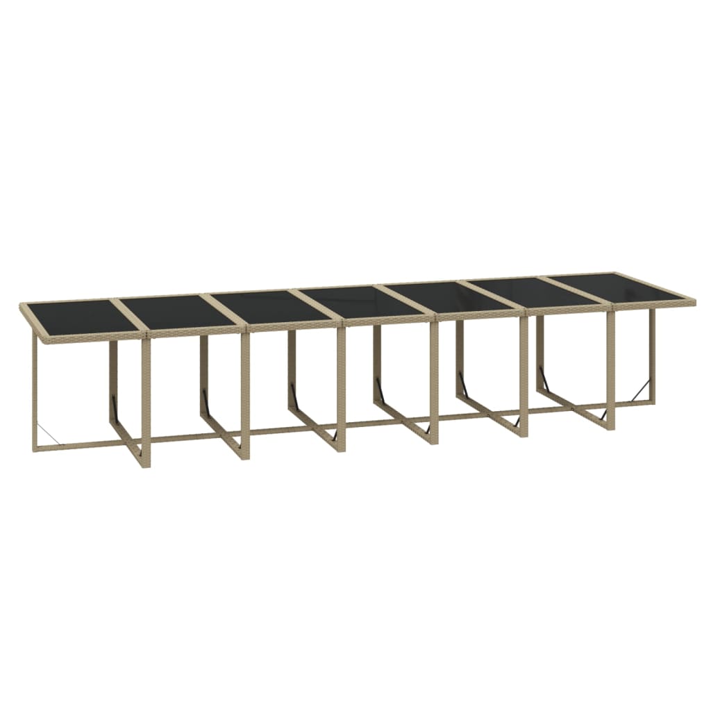spisebordssæt til haven 15 dele med hynder polyrattan beige