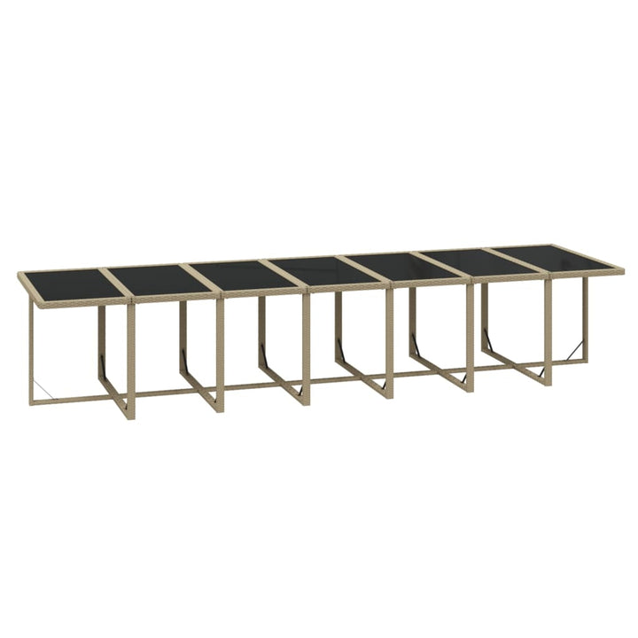 spisebordssæt til haven 15 dele med hynder polyrattan beige