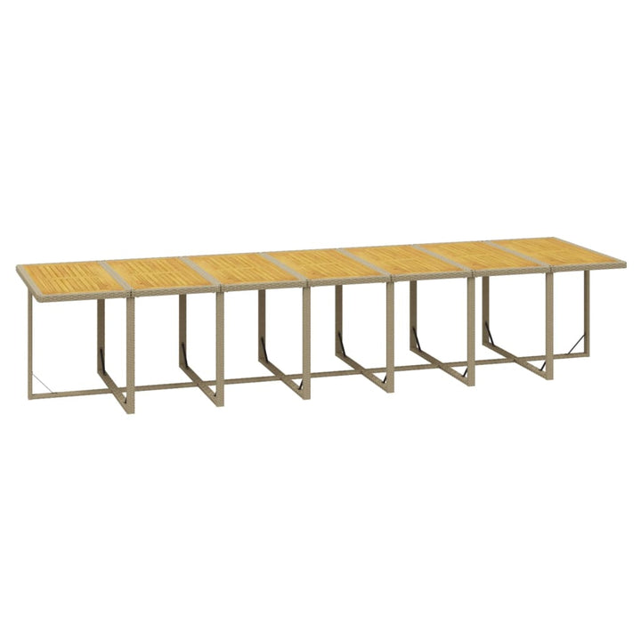 spisebordssæt til haven 19 dele med hynder polyrattan beige