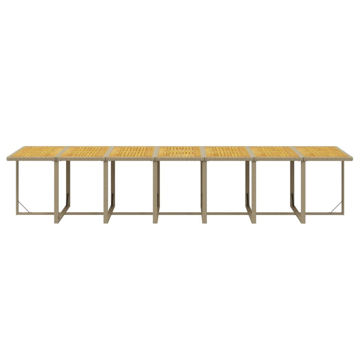 spisebordssæt til haven 19 dele med hynder polyrattan beige