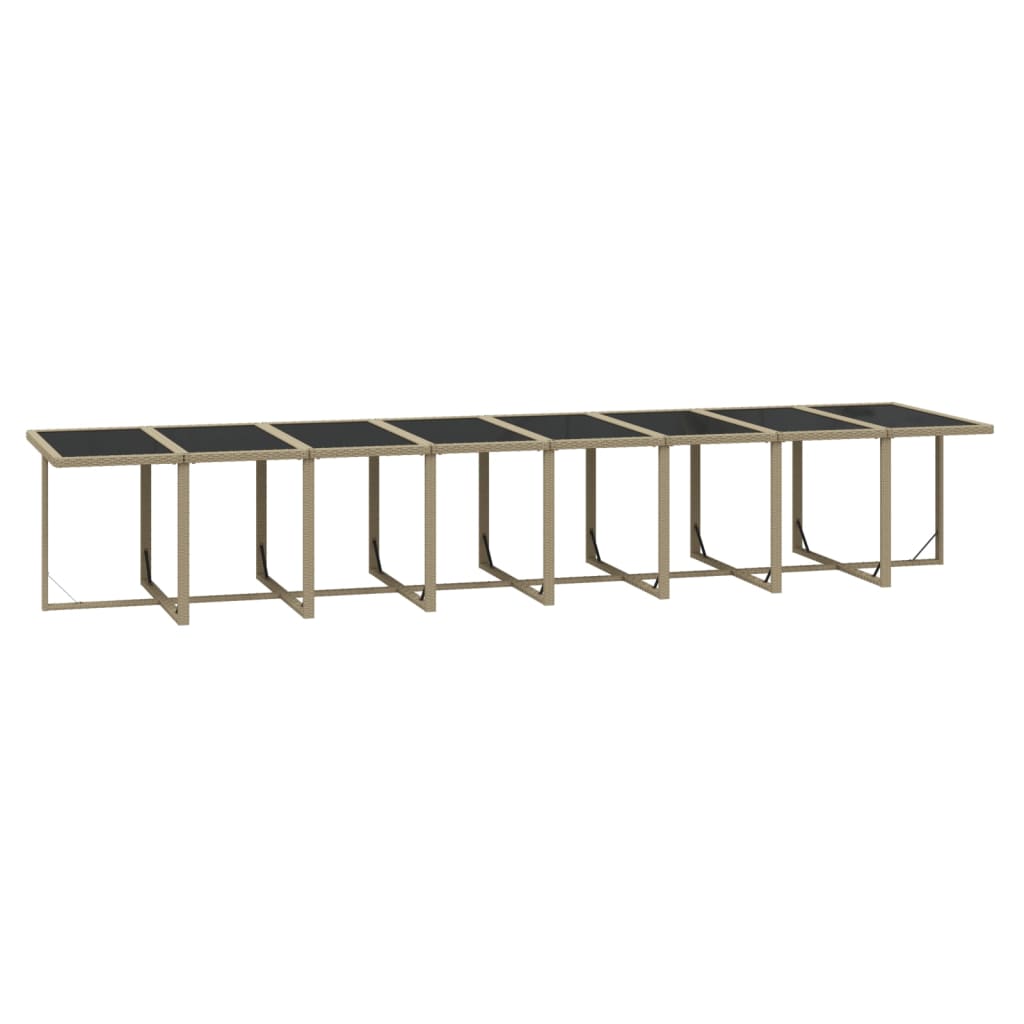 spisebordssæt til haven 21 dele med hynder polyrattan beige