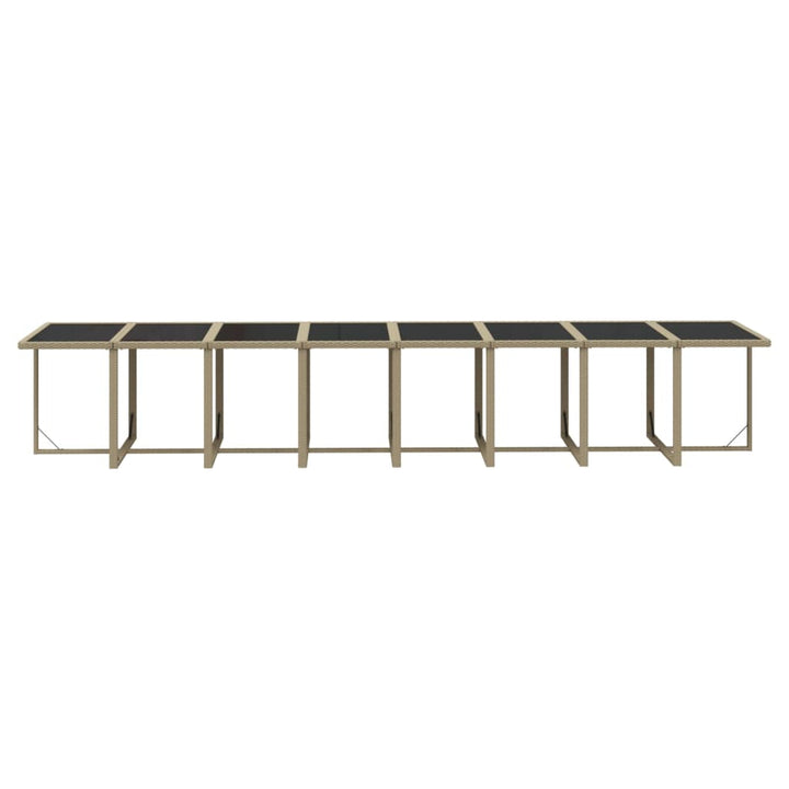 spisebordssæt til haven 21 dele med hynder polyrattan beige