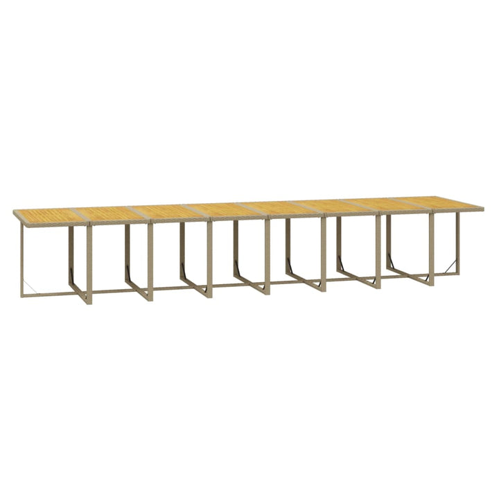 spisebordssæt til haven 21 dele med hynder polyrattan beige
