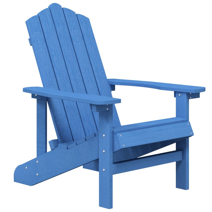 Adirondack-stol med bord HDPE akvamarinblå