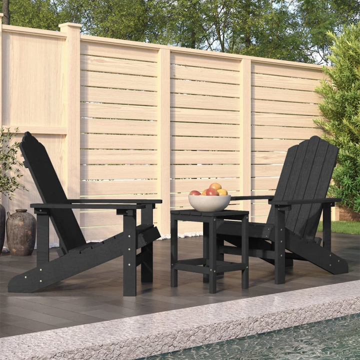 Adirondack-stole med bord HDPE antracitgrå